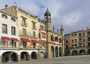 Ayuntamiento town hall historic buildings Plaza Mayor, Plasencia, Caceres province, Extremadura,