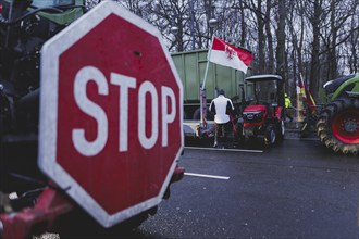 Road blockades in the centre of Berlin, taken as part of the farmers' protests in Berlin, 15.01