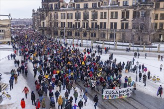 Several thousand people protested on Sunday in Dresden and elsewhere, against the AfD and in favour