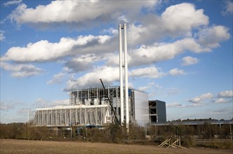 Energy from waste incinerator power station under construction at Great Blakenham, Suffolk, England