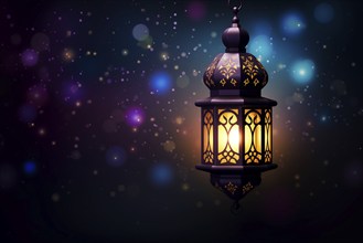 Ramadan lantern background illustration, evoking the rich traditions and serene moments of the holy