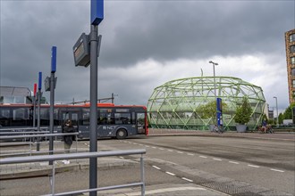 The Fiestappel, bicycle car park for over 900 bicycles, in a stylised apple shape, in Alphen aan