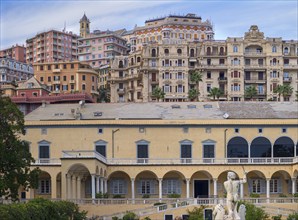 View from the Palazzo di Andrea Doria to the upper town of Genoa, on the right the former Grand