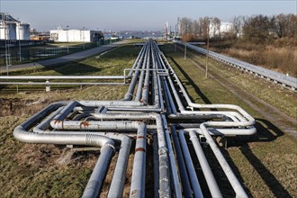 Crude oil pipeline of Ölhafen Rostock GmbH, EUROPORTS. The oil pipeline supplies the PCK refinery