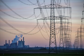 Neurath lignite-fired power station, near Grevenbroich, RWE Power power station units A-E,