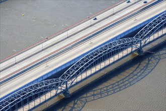 Aerial view of the Europabrücke, Alte Harburger Elbbrücke, bridge, traffic, traffic route, road,