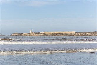 Historic mosque and military buildings, Mogador island, Essaouira, Morocco, north Africa, Africa