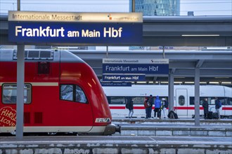 Frankfurt am Main main station, tracks, platforms, trains, Hesse, Germany, Europe