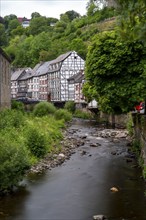 The town of Monschau, in the Eifel, on the river Rur, North Rhine-Westphalia, Germany, Europe