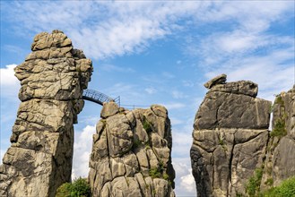 The Externsteine, a sandstone rock formation, in the Teutoburg Forest, near Horn-Bad Meinberg,