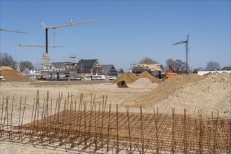 New development area, Am Schwan, in Wesel, where 70 detached and semi-detached houses are being