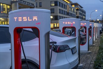 Tesla Supercharger Station, fast charging stations from Tesla, Paderborn, North Rhine-Westphalia,