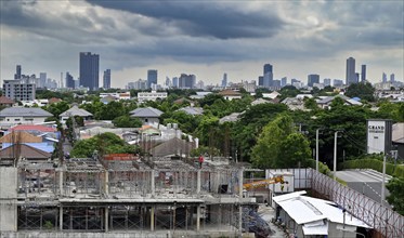 Skyline and residential buildings, Bangkok, Thailand, Asia