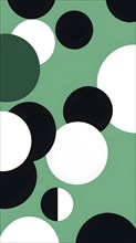 Minimalist illustration featuring abstract shapes to convey fun and ease, wallpaper with green