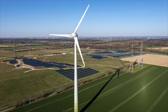 Part of a new line route, 380 KV extra-high-voltage line between Osterath and Gohr, 6-hectare solar