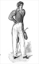 Men's fashion around 1817 in France and Germany, historical, digital reproduction of an original