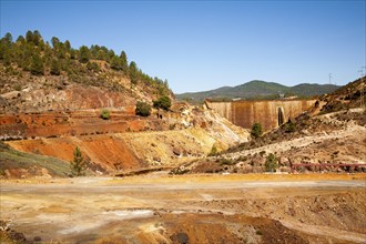 Lunar like despoiled landscape from opencast mineral extraction in the Minas de Riotinto mining