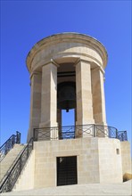 The Siege Bell monument, Valletta, Malta erected 1992 to commemorate the siege of Malta 1940-1943