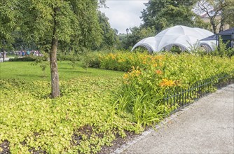 Bernardine Gardens park in the center of Vilnius, Lithuania, Europe