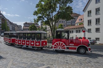 City tour with the tourist railway, Middle Franconia, Bavaria, Germany, Europe