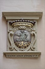 Coat of arms stone of Johann Adam Simon Fieri Fecit : He made it possible Bürgerspital, Würzburg,