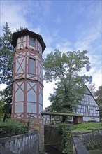 Water tower, spa garden, Bad Münster am Stein-Ebernburg, Bad Kreuznach, Rhineland-Palatinate,