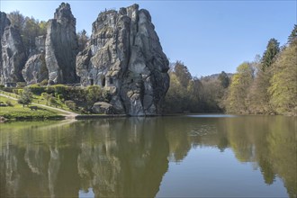 Externsteine, sandstone formation, Teutoburg Forest, Horn-Bad Meinberg, North Rhine-Westphalia,