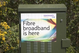 BT Openreach Fibre broadband is here advert, Suffolk, England, United Kingdom, Europe