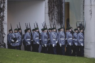 Soldiers from the Bundeswehr Guard Battalion, photographed during a reception with military honours