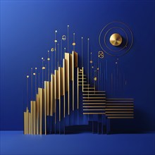 Abstract wallpaper illustration symbolizing finance and business, AI generated