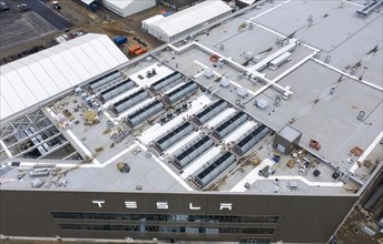 Aerial view of Tesla Giga Factory, battery factory, Grünheide, 28 01 2023