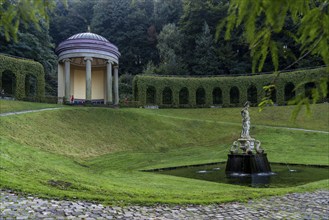 Historic baroque gardens in Kleve, from the 17th century, amphitheatre on the Springenberg, statue