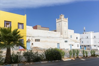 Minaret and mosque Art Deco architecture Spanish colonial building, Sidi Ifni, Morocco, North