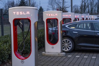 Tesla Supercharger Station, fast charging stations from Tesla, Paderborn, North Rhine-Westphalia,