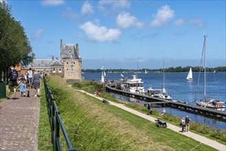 The town of Veere, province of Zeeland, Veerse Meer, Campveerse Tor tor, jetty, inland sea,