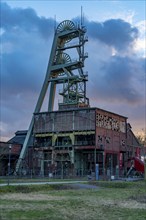 Former RAG Ewald colliery, headframes, shaft 7, left and shaft 2, right, in Herten, North