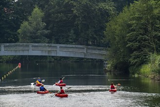 Sportpark Wedau, regatta course, parallel canal, tour with hire kayaks through the Duisburg water