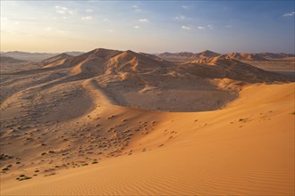 Sand dunes in the Rub Al Khali desert, the world's largest sand desert, Empty Quarter, Oman, Asia