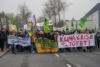 Protest action by the Fridays For Future movement at the Datteln 4 coal-fired power plant, against