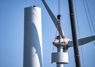 New construction of four Enercon E-160 turbines, repowering of a wind farm near Issum, construction