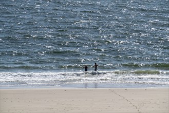 Bathers on the beach near Zoutelande Province of Zeeland, Walcheren Peninsula, Netherlands