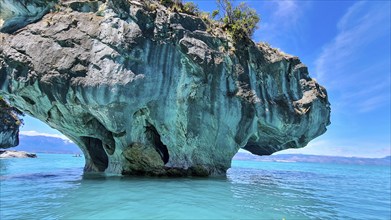 Capillas de Marmol in Lago General Carrera in Patagonia on the Carretera austral, Patagonia, Chile,