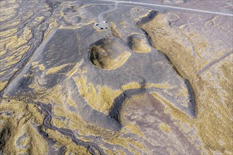 The Haalda depression, two holes formed by sand-covered, slowly melting icebergs, floodplain of the