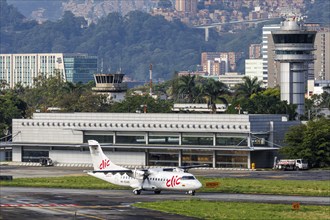 A Clic ATR 42-600 aircraft with registration HK-5349 at Enrique Olaya Herrera Airport in Medellin,