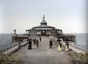 The Pier, Blankenberghe, Blankenberge, Belgium, ca 1890, Historical, digitally restored