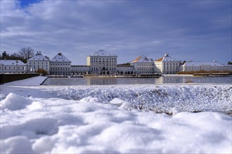 Nymphenburg Palace in winter, Munich, Upper Bavaria, Bavaria, Germany, Europe