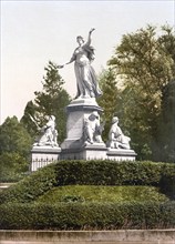 Das Denkmal St. Jakob, Basel, Schweiz, historische, digital restaurierte Reproduktion eines