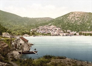 Bucarri, Buccari, from the east, Croatia, Austro-Hungary, digitally restored reproduction from a