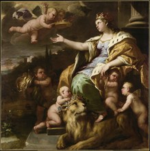 Allegory of Magnanimity (About 1670), painting by Luca Giordano (Italian, 1634-1705), historically,