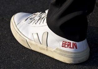 White shoe with red lettering Berlin, Germany, Europe